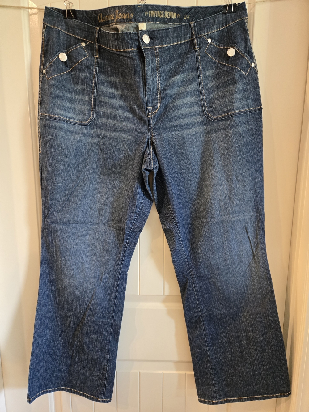Avenue Women’s Plus Blue Denim Jeans Flare Leg Size 24